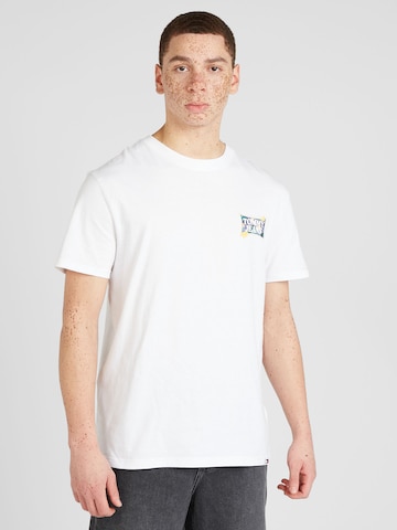 Tommy Jeans - Camiseta 'FLOWER POWER' en blanco