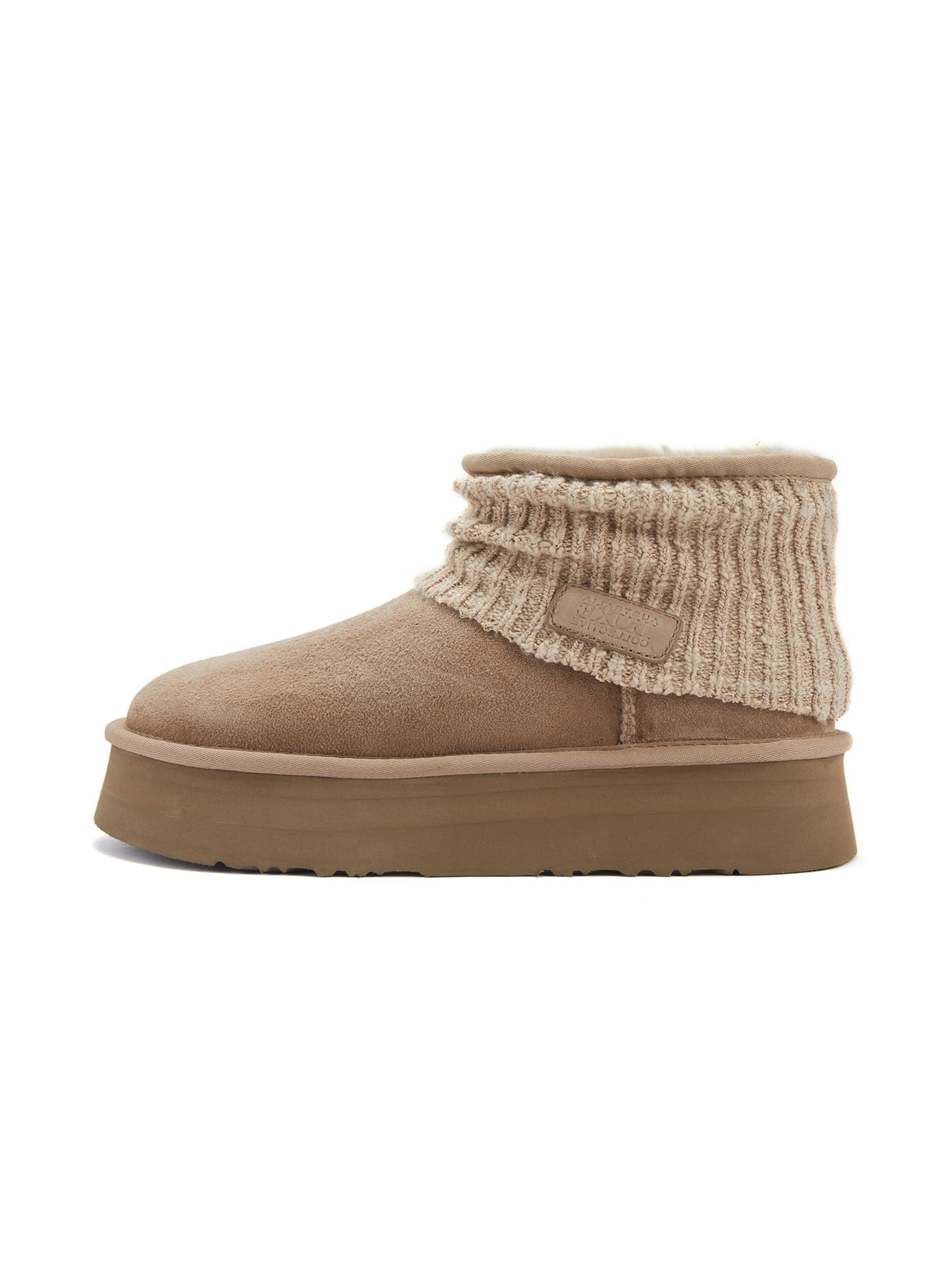 Australia Luxe Collective Bootie ' FAME ULTRA PLATFOAM ' in Beige: front