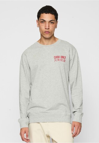 MT Men Sweatshirt 'Cash Only' in Grey: front
