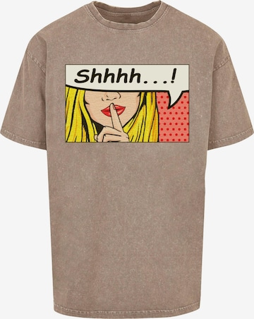 Merchcode Shirt 'Silent Sign Comic' in Bruin: voorkant