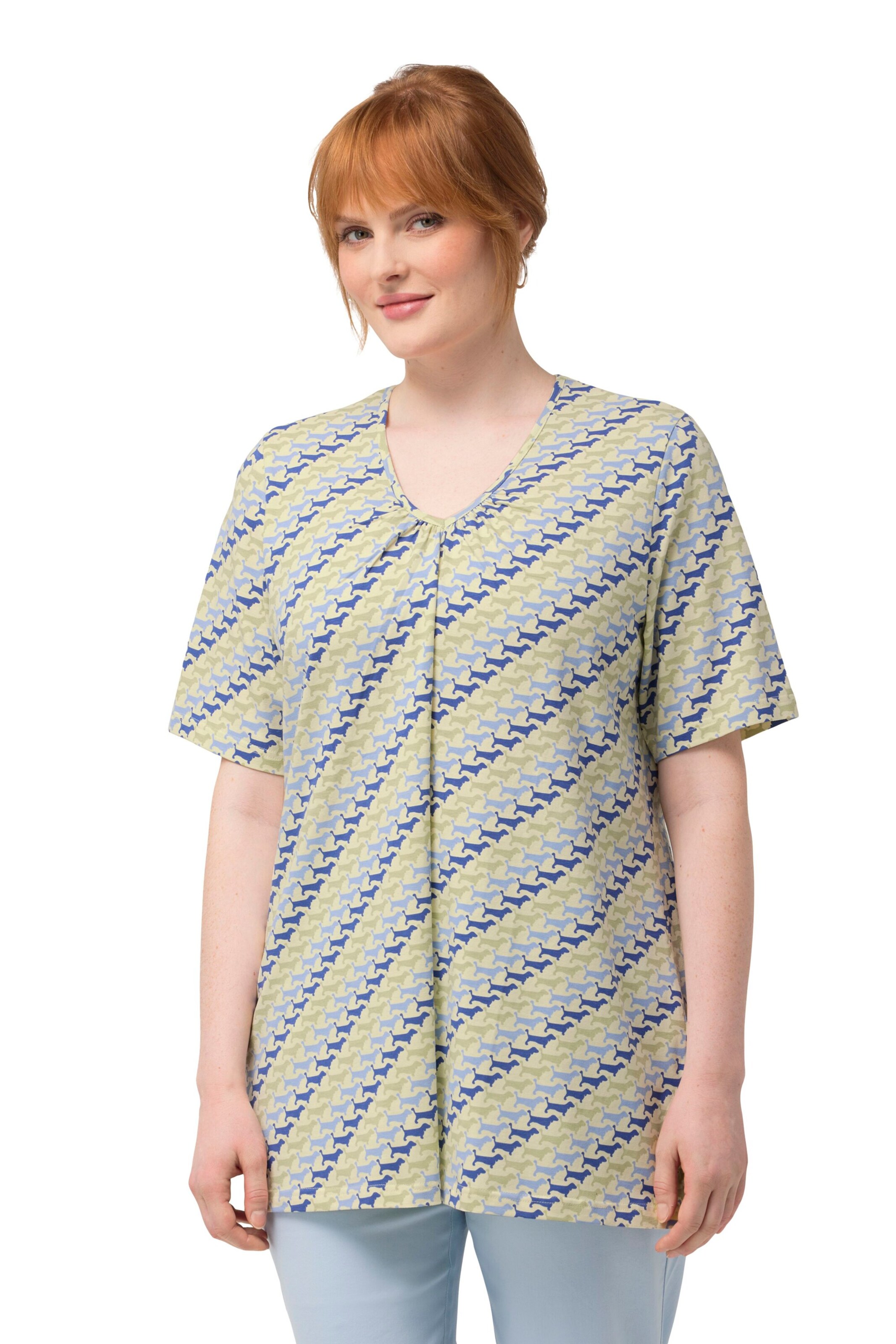 T-shirt Ulla Popken en vert : devant