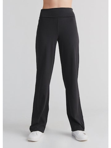 Leela COTTON Wide leg Pants 'Damen Bio-Baumwoll Komforthose' in Black: front