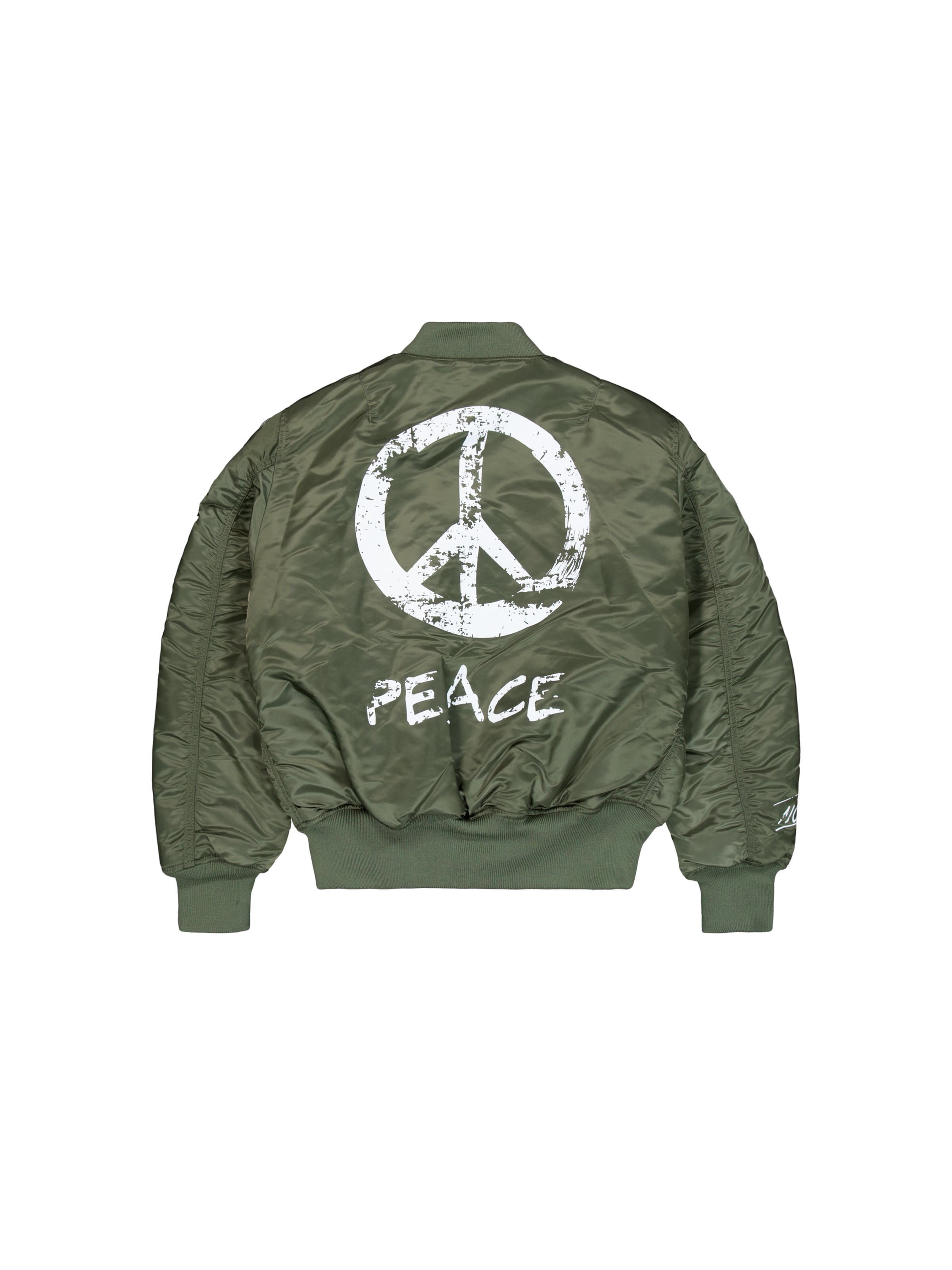 ALPHA INDUSTRIES Overgangsjakke 'MA-1 Peace' i grøn