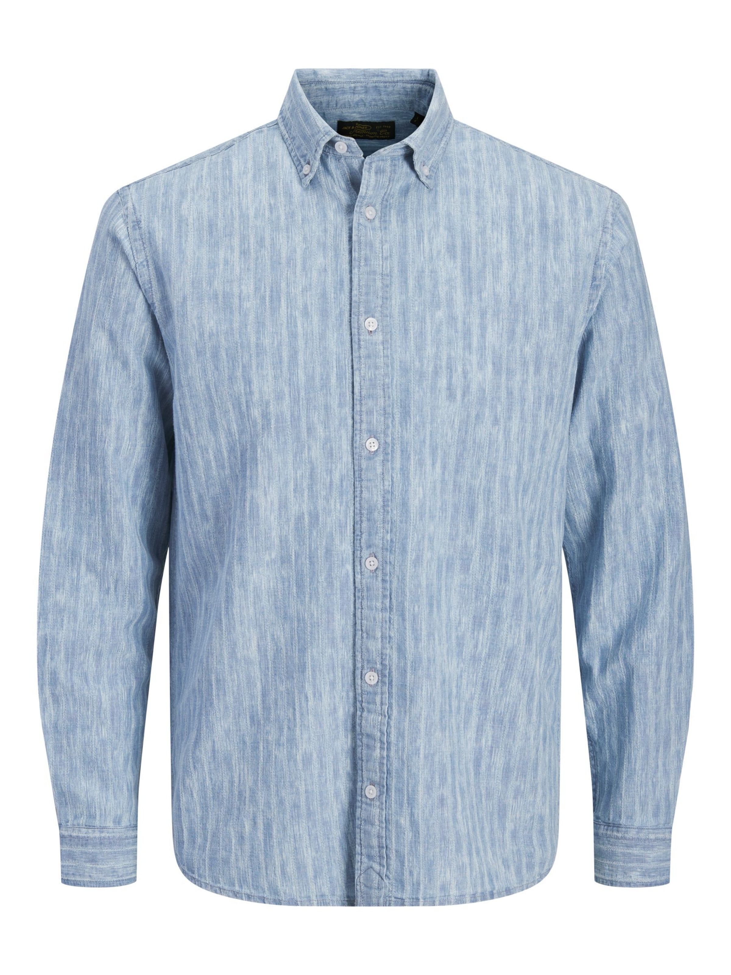 JACK & JONES - Ajuste regular Camisa en azul: frente