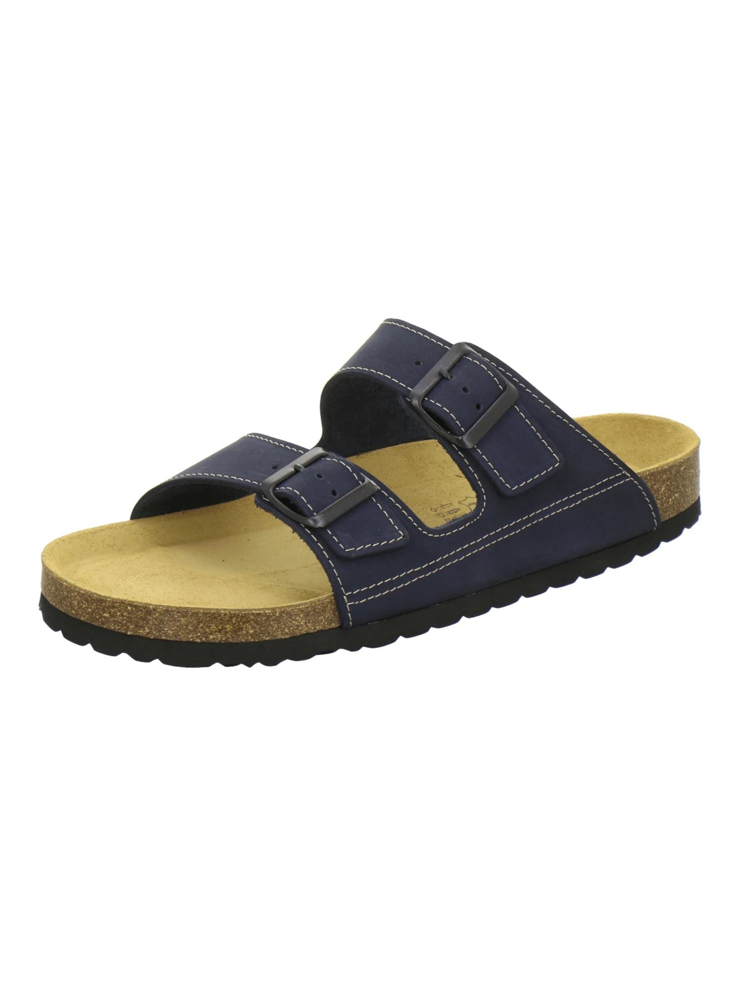 AFS-Schuhe Muiltjes 'Sandalen Herren blau Nubukleder' in Blauw: voorkant
