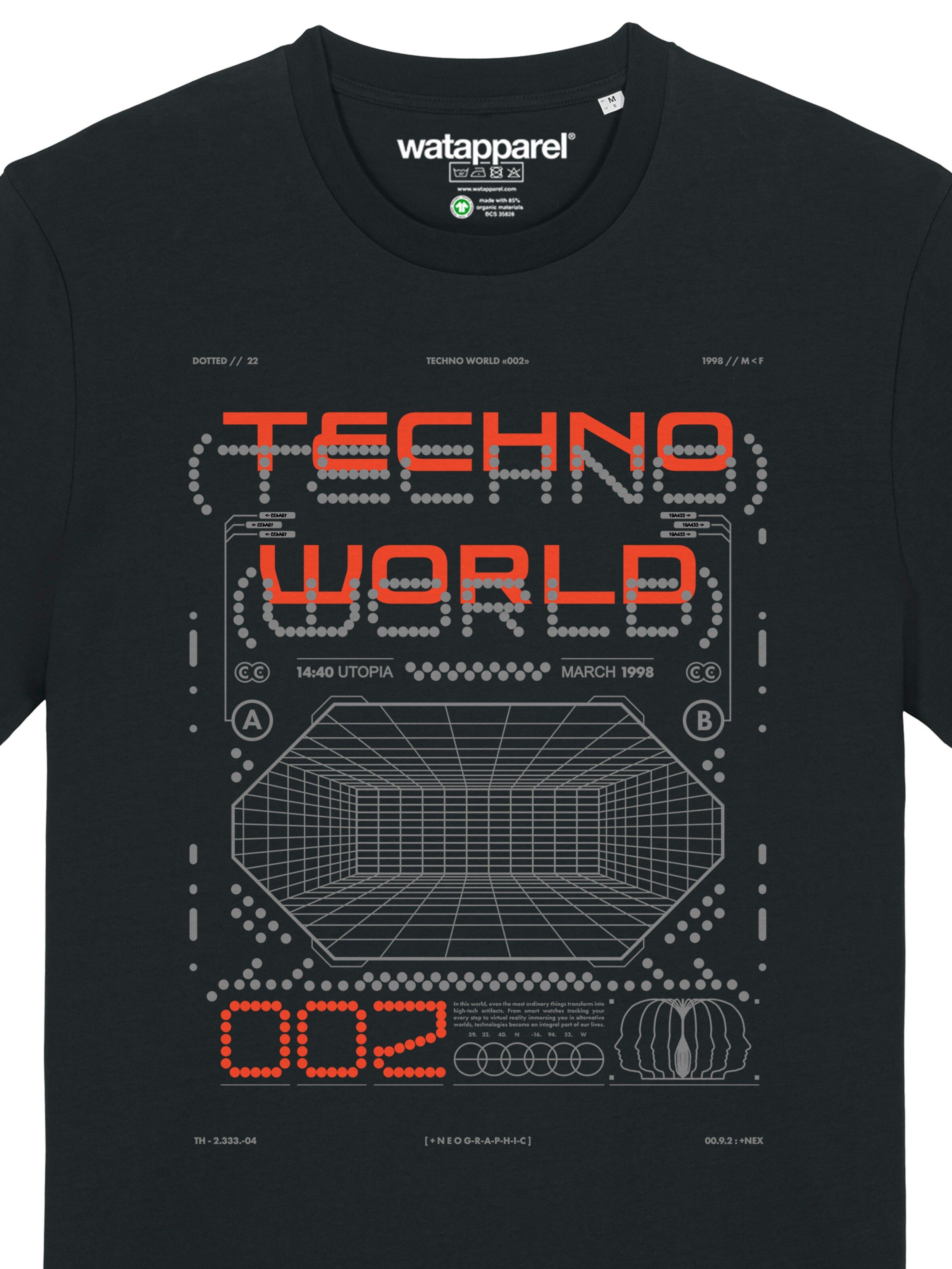 Watapparel Shirt 'Technoworld' in Zwart
