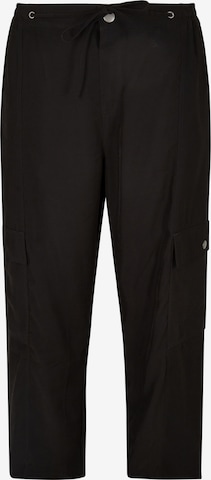 Apricot Wide leg Cargo Pants in Black: front