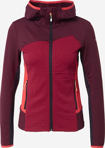 ICEPEAK Athletic Zip-Up Hoodie 'BASILE' in Red: front