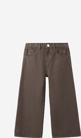 MANGO KIDS Wide Leg Farkut 'STAR' värissä ruskea: etupuoli