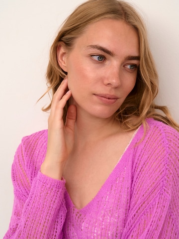 Cream Sweater 'Clara' in Purple