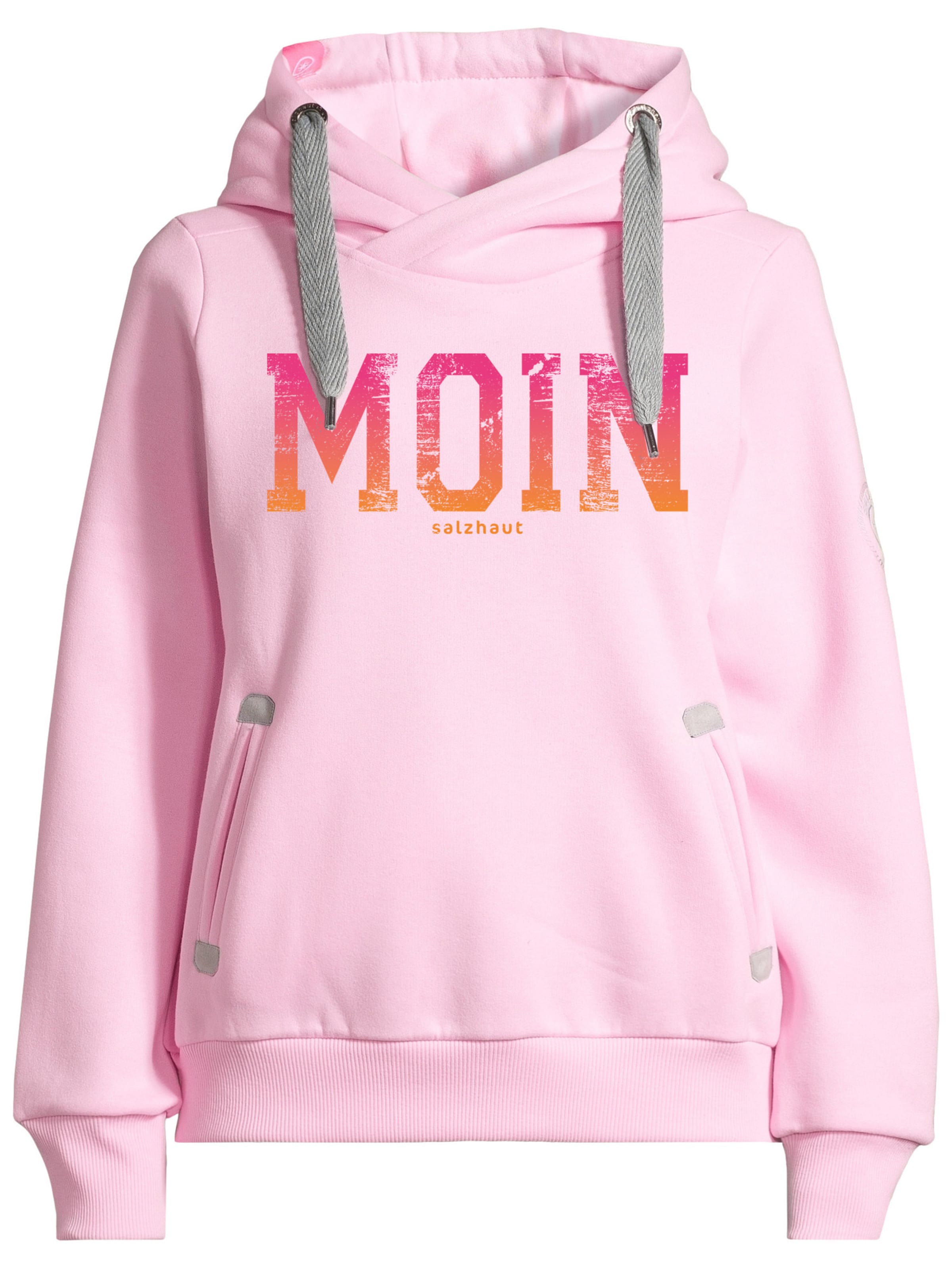 Sweat-shirt 'SÜNN -  MOIN FARBVERLAUF' salzhaut en rouge : devant