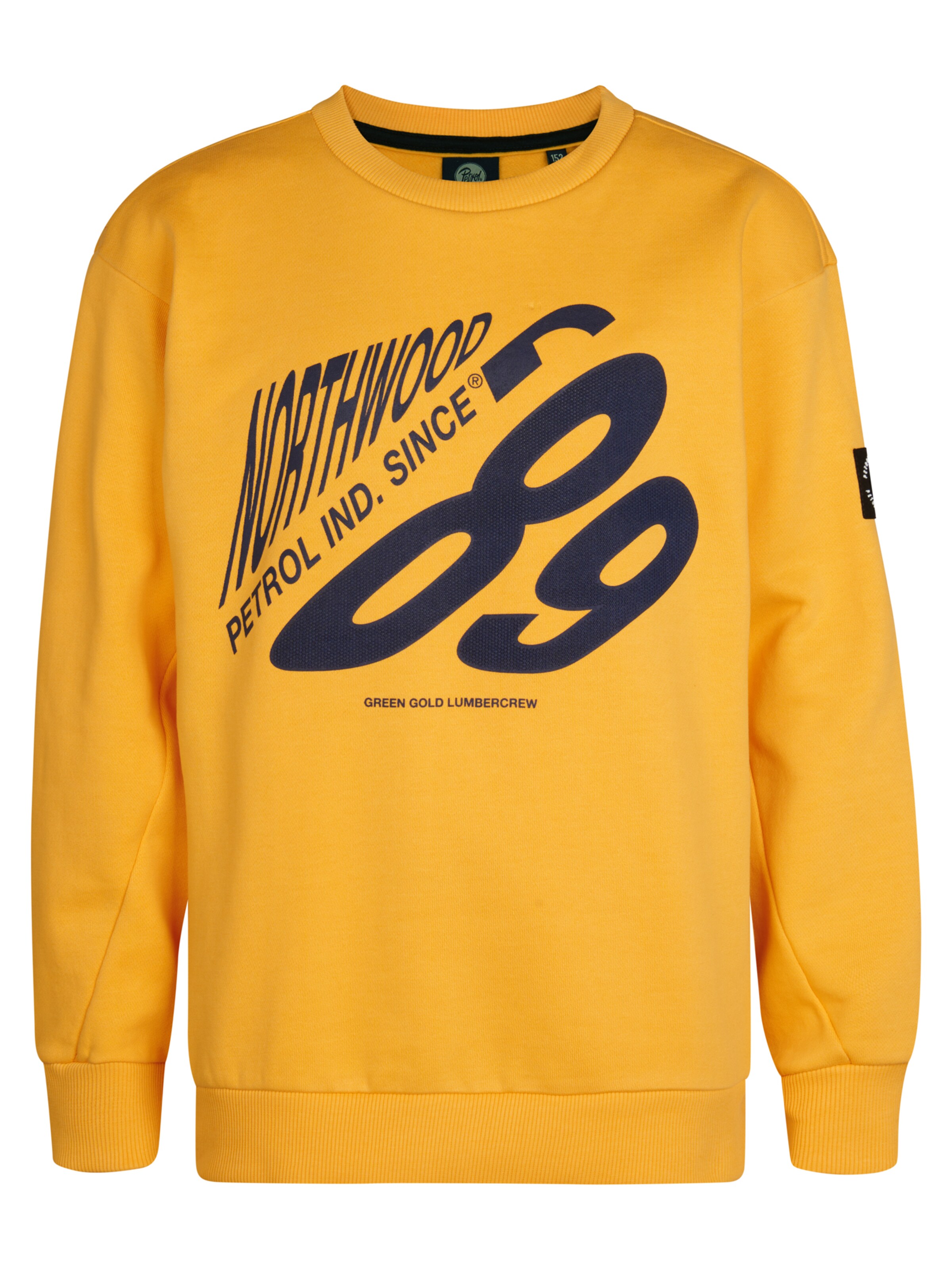 Petrol Industries Sweatshirt 'Allegheny' in Geel: voorkant