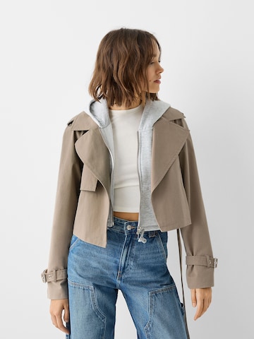 Bershka Between-seasons coat in Grey: front