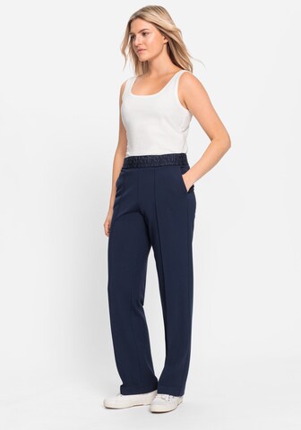 Olsen Regular Pleat-Front Pants in Blue: front