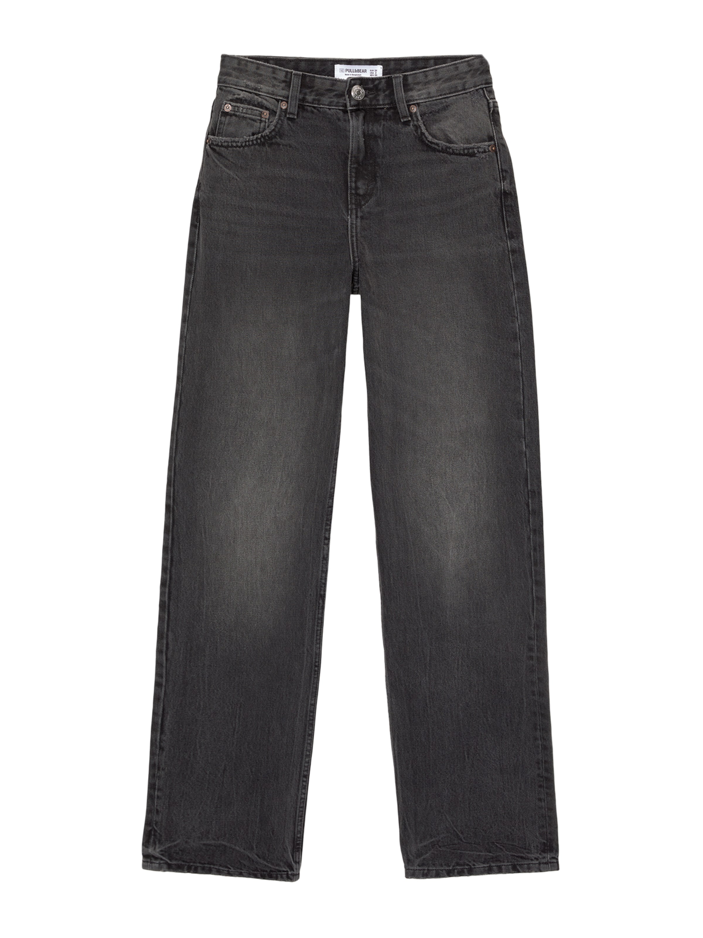 Pull&Bear Regular Дънки в черно: отпред