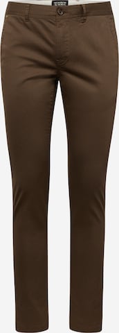 Coupe slim Pantalon chino SCOTCH & SODA en marron : devant