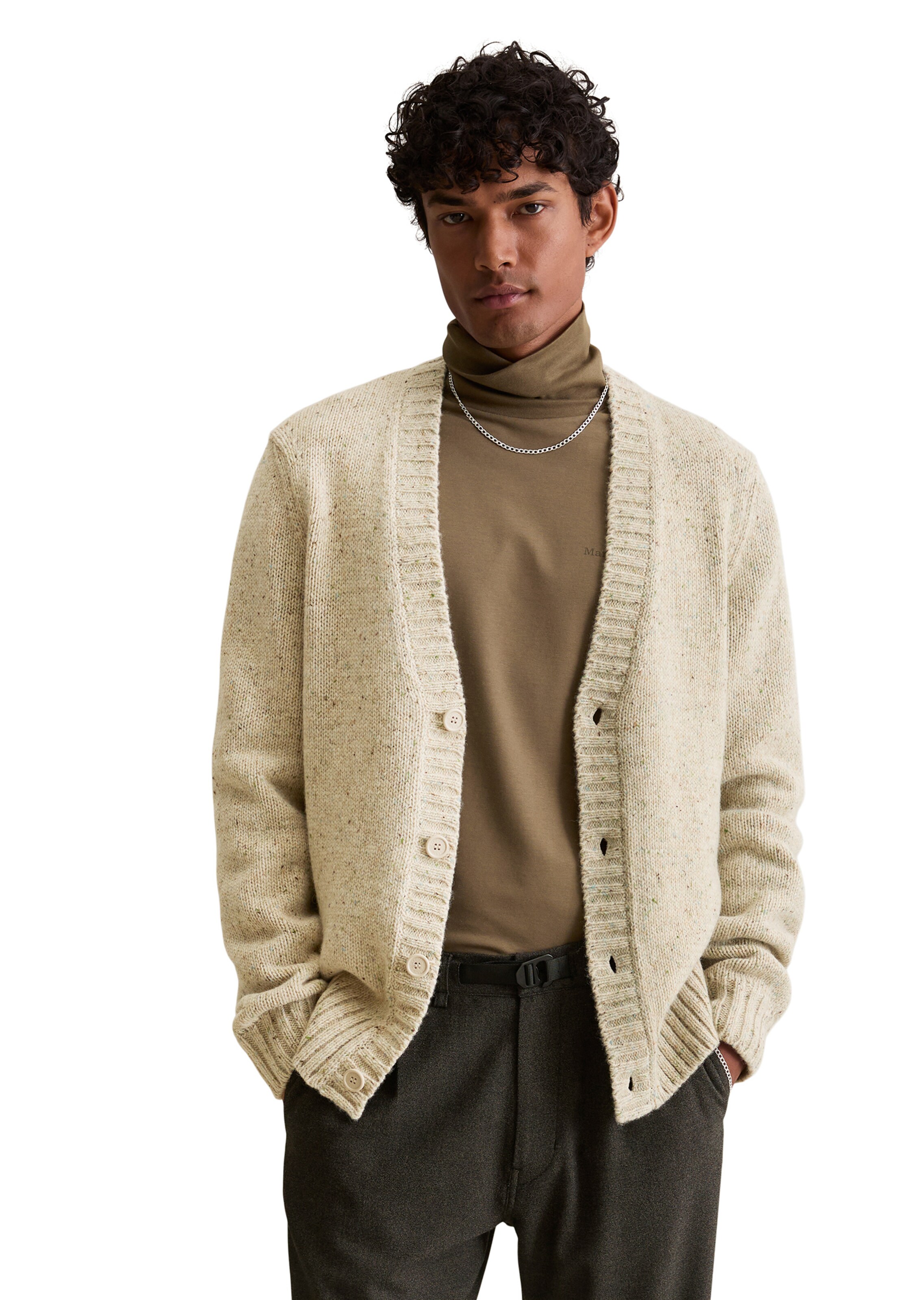 Marc O'Polo DENIM Knit cardigan in Beige: front