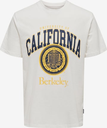 T-Shirt 'Berkeley' Only & Sons en blanc : devant