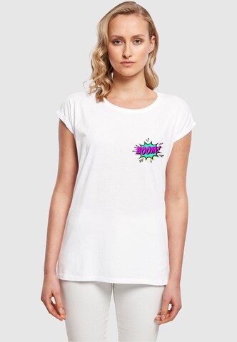 Merchcode Shirt 'Boom Comic' in White: front