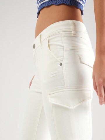 Gang Slim fit Cargo Jeans 'AMELIE' in White