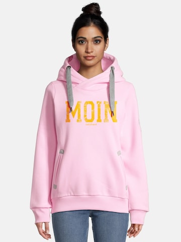 salzhaut Hoodie 'Sünn' in Pink: Vorderseite