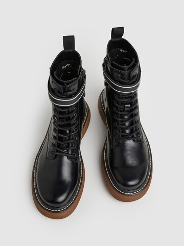 Pepe Jeans Schnürstiefelette 'YOKO FACT' in Schwarz