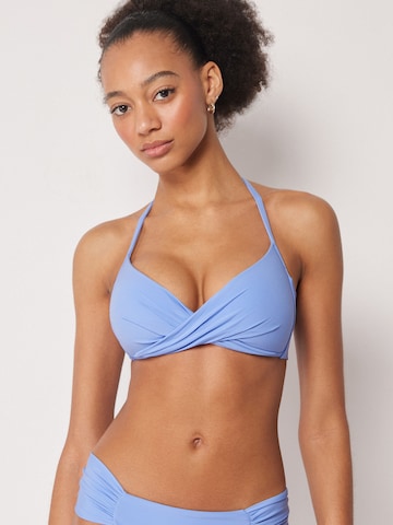 CALZEDONIA Bralette Bikini Top 'Premium Fit' in Blue: front