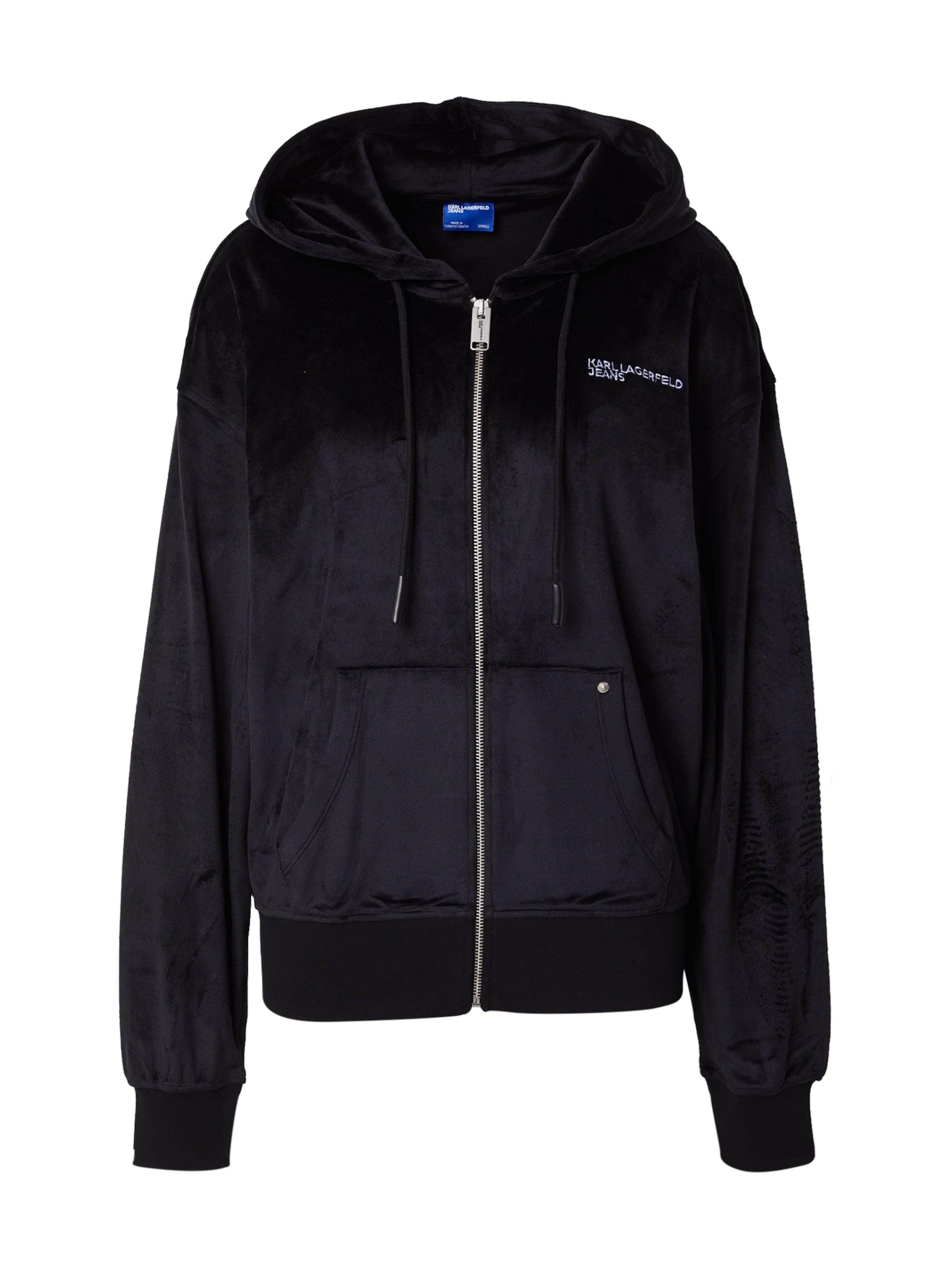 KARL LAGERFELD JEANS Tepláková bunda - Čierna: predná strana