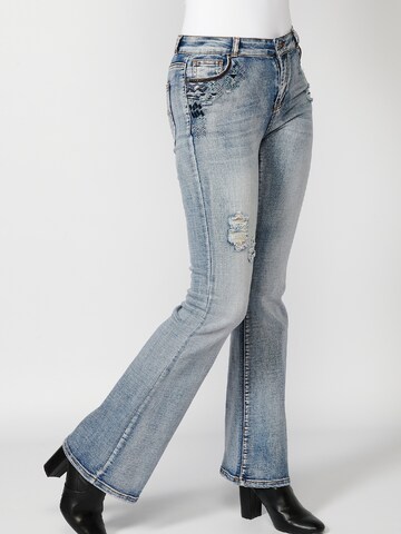 KOROSHI Flared Jeans in Blauw