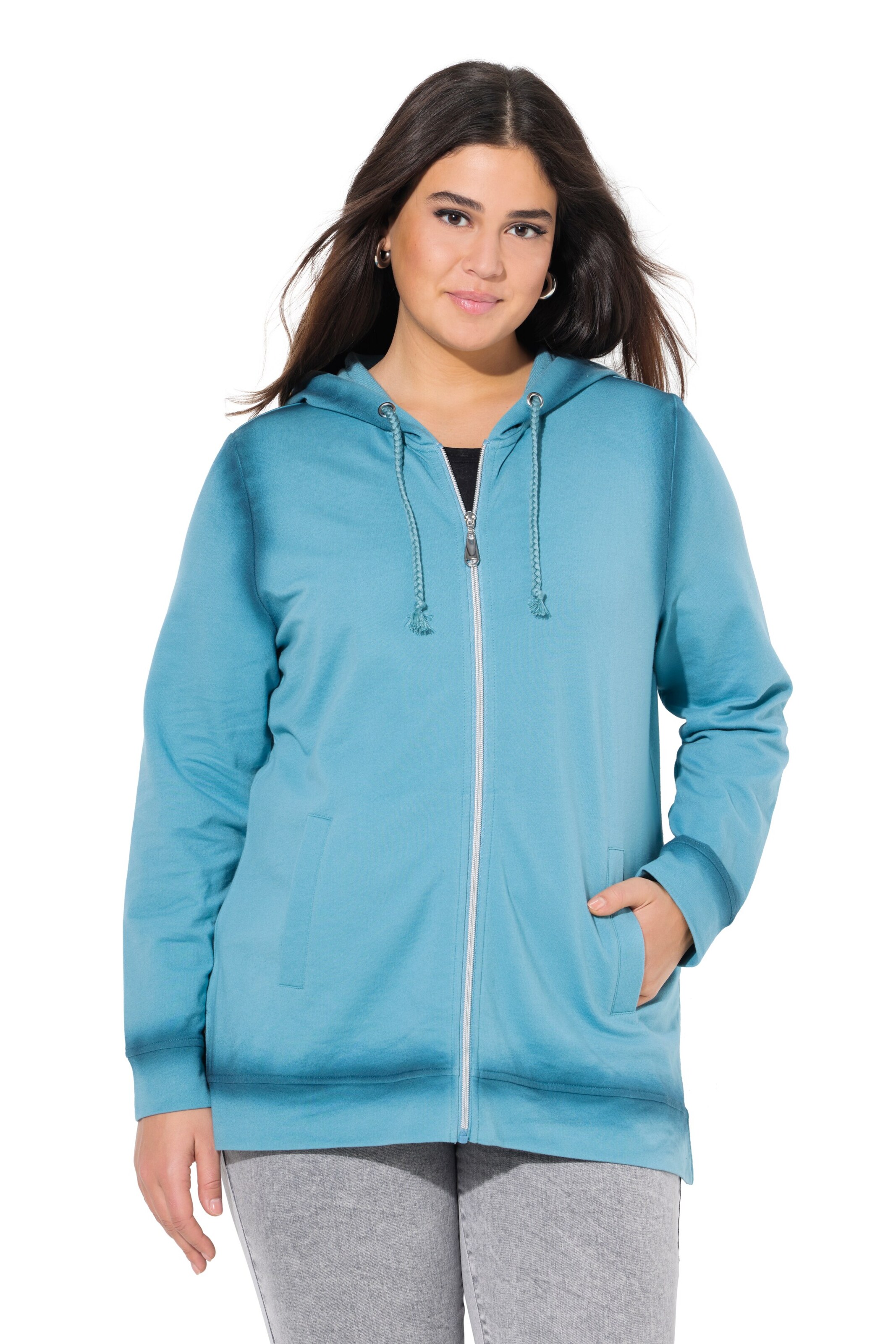 Ulla Popken Sweat jacket in Blue: front