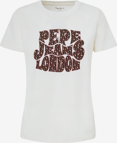 Pepe Jeans Tričko 'CLARITZA' - tmavohnedá / svetlozelená / biela, Produkt