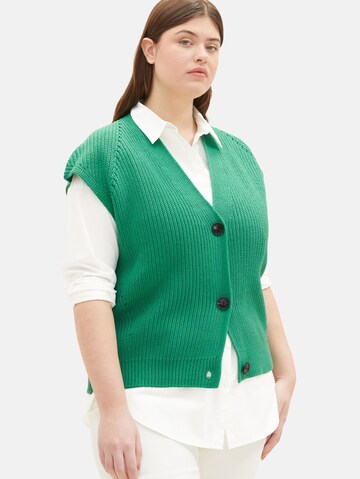 Tom Tailor Women + Strickweste in Grün
