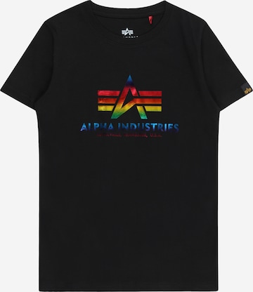 ALPHA INDUSTRIES Shirt in Schwarz: predná strana