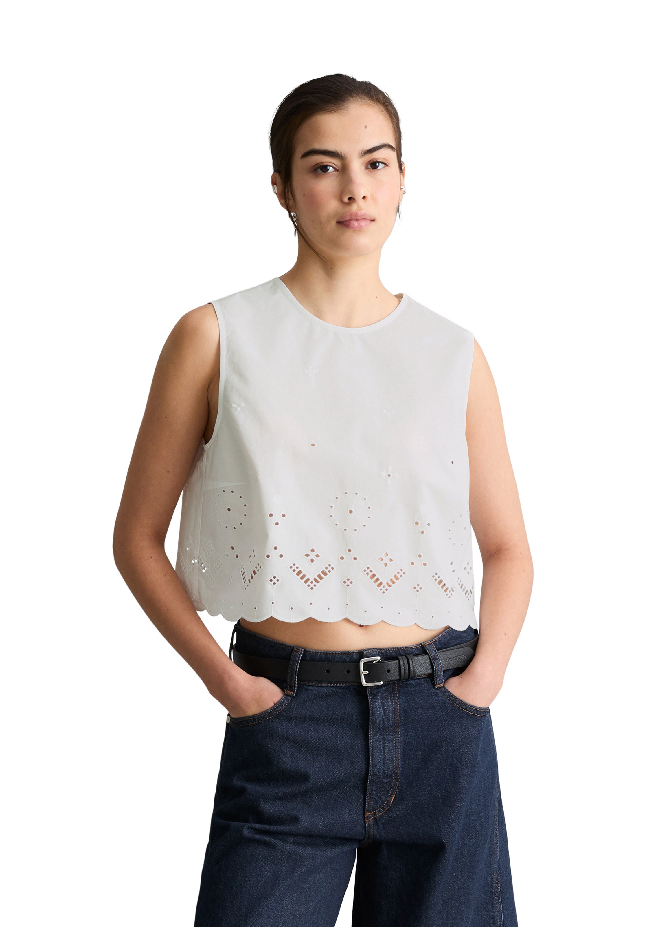 Marc O'Polo DENIM Top in Wit: voorkant