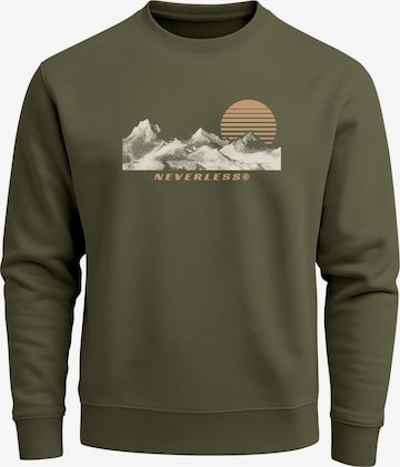Neverless Sweatshirt 'Mountain' in Green: front