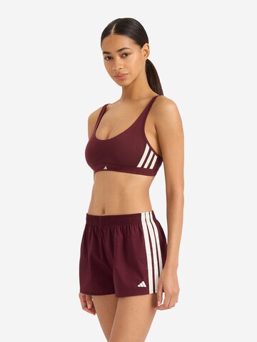 Bustier Soutien-gorge ' Sport Active Essentials Cotton 3 Stripes ' ADIDAS SPORTSWEAR en rouge