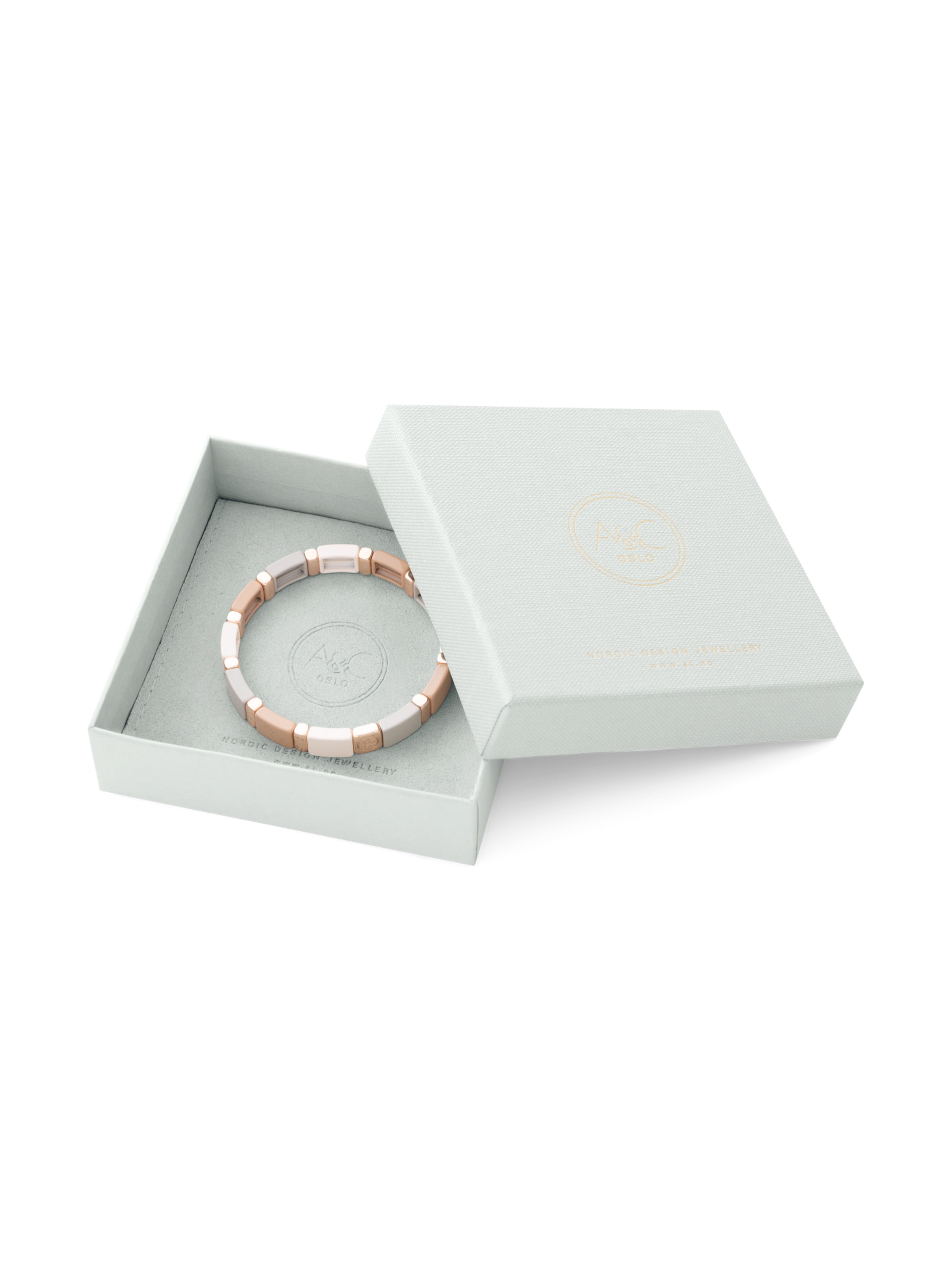 A&C Oslo – Nordic Design Jewellery Bracelet 'Enamel Tiles' in Beige