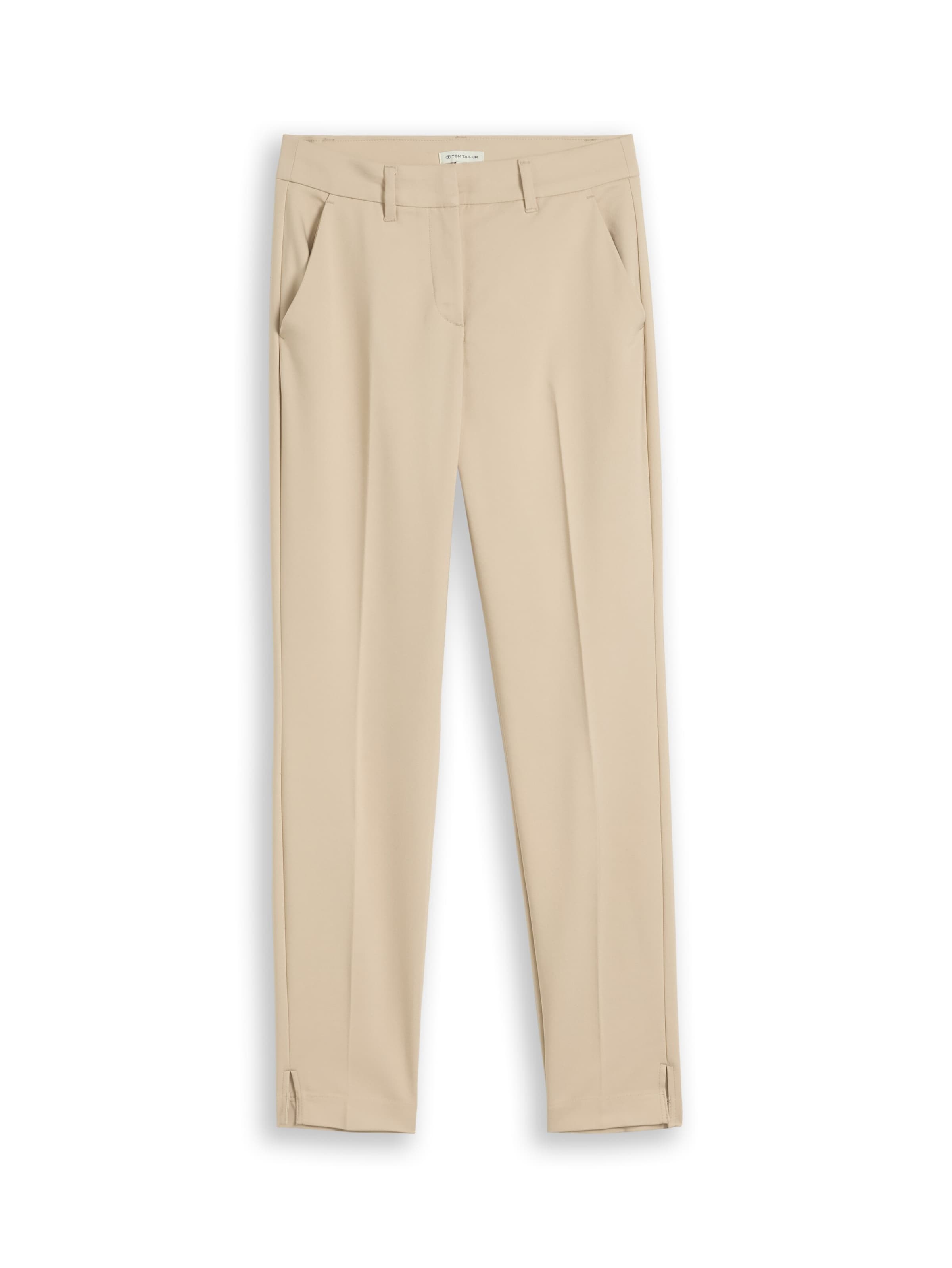 TOM TAILOR - Slimfit Calças com vincos 'Mia' em castanho: frente