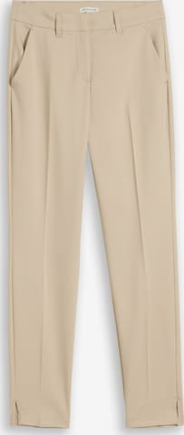 TOM TAILOR - Slimfit Calças com vincos 'Mia' em castanho: frente