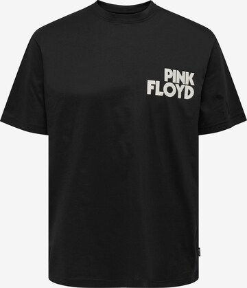 Tricou 'Pink Floyd' de la Only & Sons pe negru: față