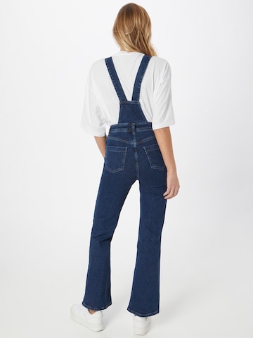 Warehouse Flared Latzjeans in Blau