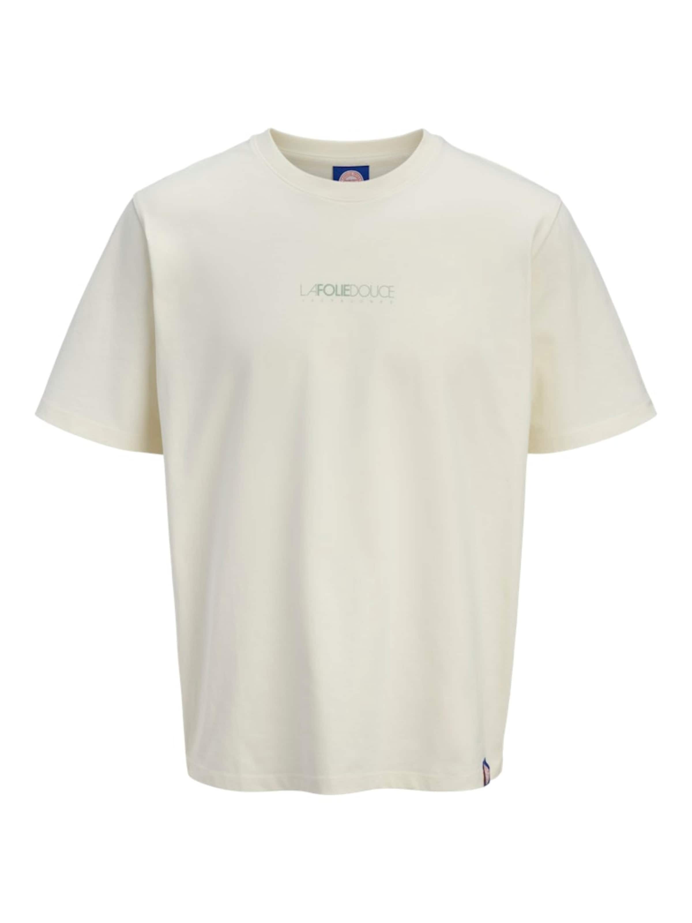 JACK & JONES Shirt 'JORFOLIE HAZE TEE SS CREW NECK' in White: front