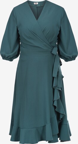 Robe de cocktail 'IRIS ' Karko en vert : devant