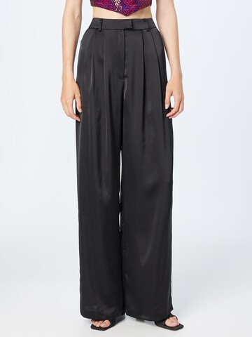 Wide Leg Pantalon à pince Nasty Gal en noir : devant