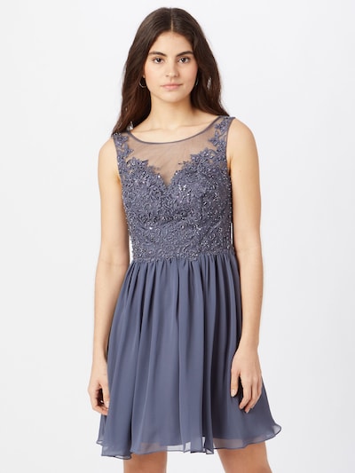 Rochie de cocktail Laona pe albastru porumbel, Vizualizare model
