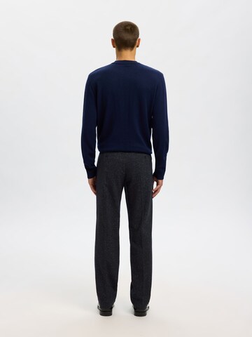 SELECTED Slim fit Pleated Pants in Blue
