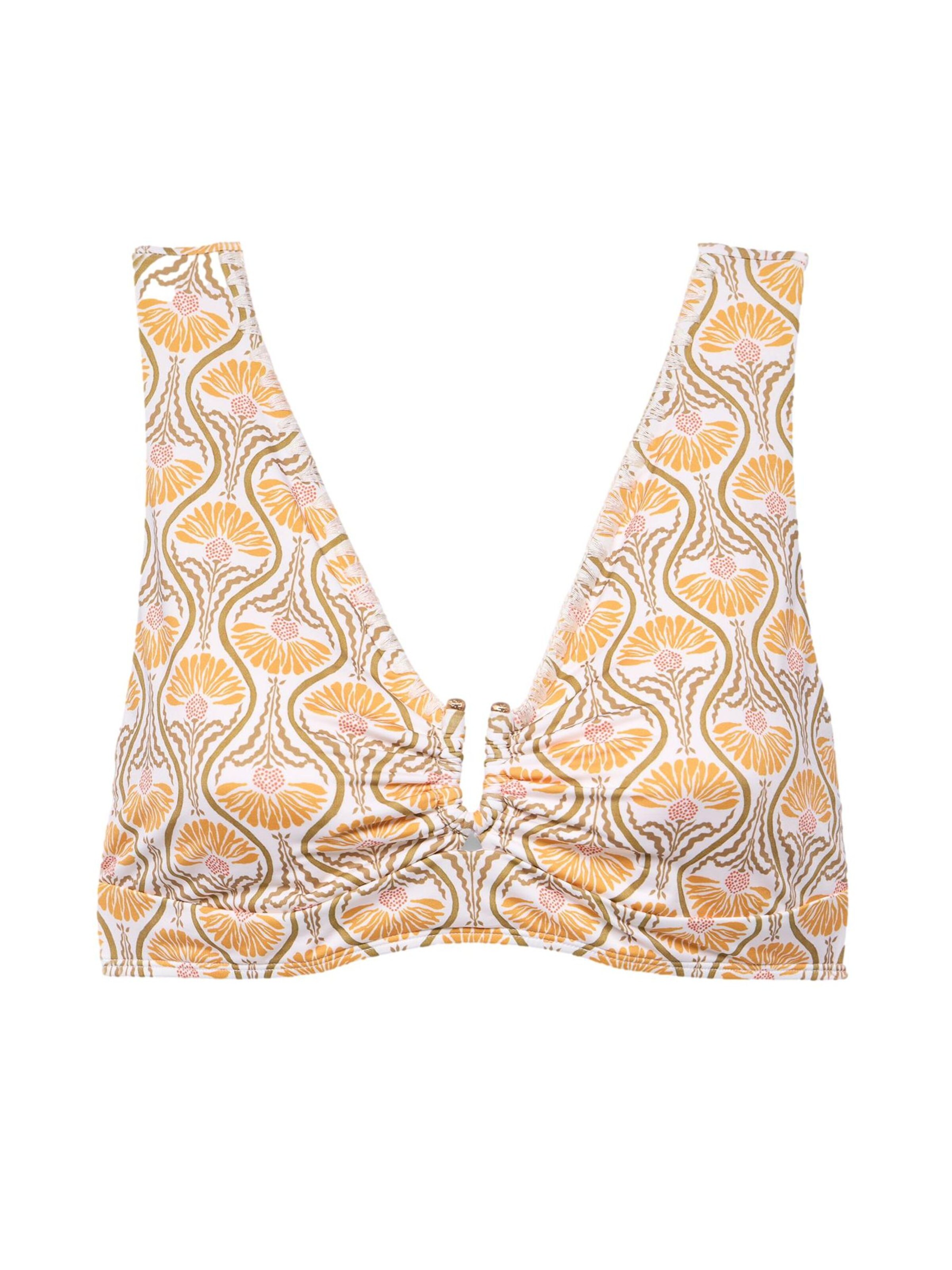 Mint Velvet Triangel Bikinitop in Geel: voorkant