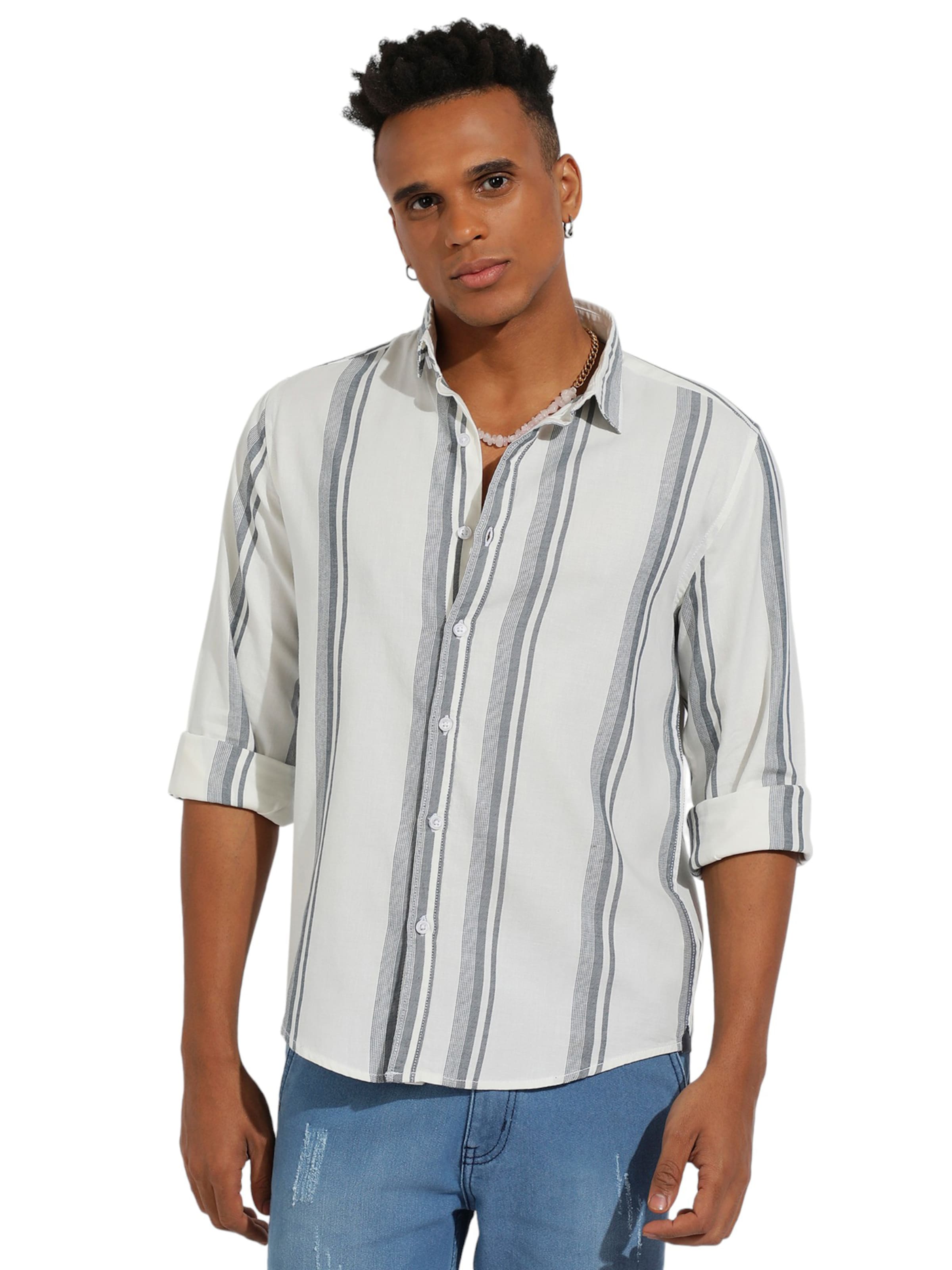 Campus Sutra Средняя посадка Рубашка ' Casey ' в Белый: спереди