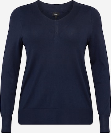 Zizzi Sweater 'CACARRIE' in Blue: front