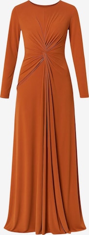 fashionshowcase - Vestido de noche 'FAVORI' en naranja: frente